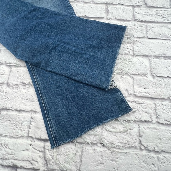 PAIGE Leenah Ankle Size 29 Jeans High Rise Raw Hem Stretch Wide Leg - Picture 6 of 11